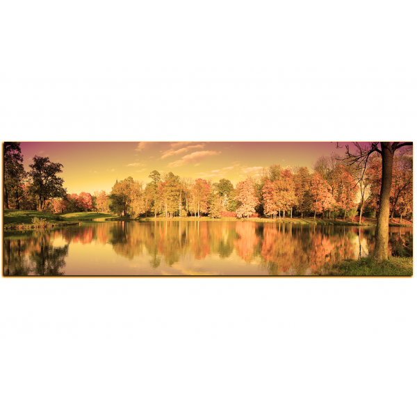 Obraz na plátně - Podzimní park - panoráma